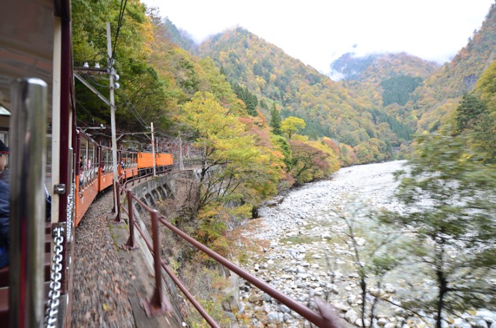 Gorge train ride in Kurobe